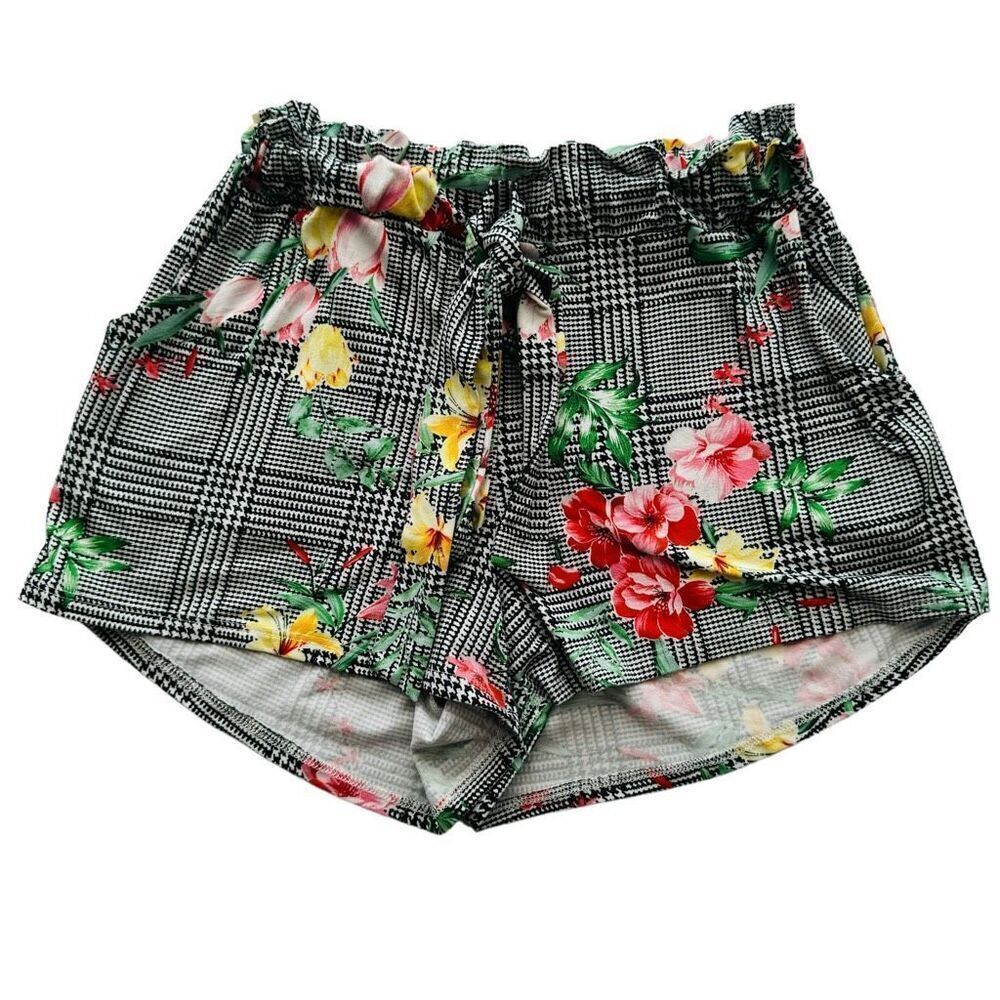 LA Gypsy Multicolor Plaid Floral Shorts Women’s Medium